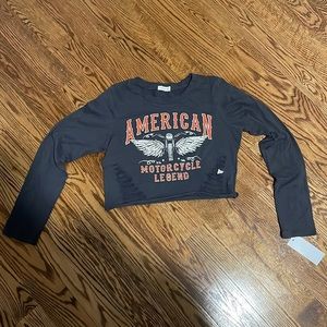 Stylish Gray Cropped LongSleeve T